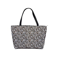 Leopard Spots Pattern, Geometric Dots, Animal Fur Print Classic Shoulder Handbag by Casemiro