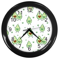 Cute Seamless Pattern With Avocado Lovers Wall Clock (black) by BangZart