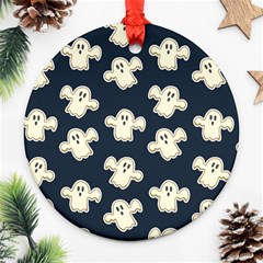 Hand Drawn Ghost Pattern Ornament (round) by BangZart