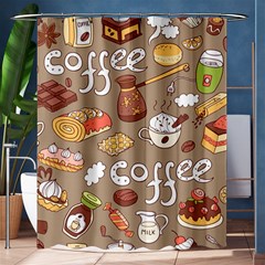 Vector Seamless Pattern With Doodle Coffee Equipment Shower Curtain 60  X 72  (medium)  by BangZart