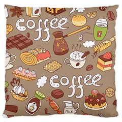 Vector Seamless Pattern With Doodle Coffee Equipment Large Cushion Case (two Sides) by BangZart