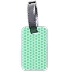 Polka Dots Mint Green, Pastel Colors, Retro, Vintage Pattern Luggage Tag (two Sides) by Casemiro