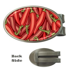 Seamless Chili Pepper Pattern Money Clips (oval)  by BangZart