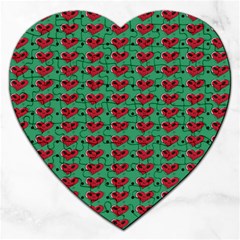 Evil Heart Graffiti Pattern Jigsaw Puzzle (heart) by DinzDas