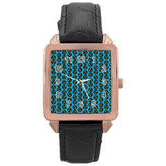 0059 Comic Head Bothered Smiley Pattern Rose Gold Leather Watch  by DinzDas