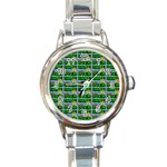 Game Over Karate And Gaming - Pixel Martial Arts Round Italian Charm Watch Front