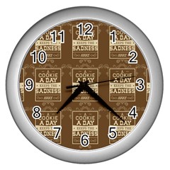 A Cookie A Day Keeps Sadness Away Wall Clock (silver) by DinzDas