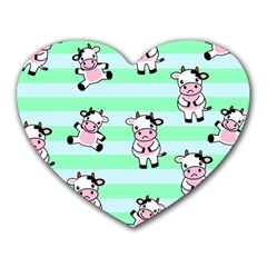 Cow Pattern Heart Mousepads by designsbymallika