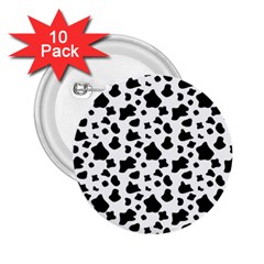 Black And White Cow Spots Pattern, Animal Fur Print, Vector 2 25  Buttons (10 Pack)  by Casemiro