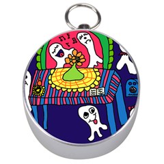 Circus Ghosts Digital Silver Compasses by snowwhitegirl