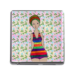 Tan Swimmer Flowerwall Memory Card Reader (square 5 Slot) by snowwhitegirl