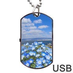 Floral Nature Dog Tag Usb Flash (one Side) by Sparkle