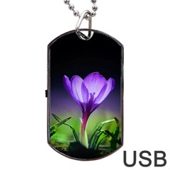 Floral Nature Dog Tag Usb Flash (one Side) by Sparkle