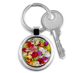 Beautiful Floral Key Chain (round) by Sparkle