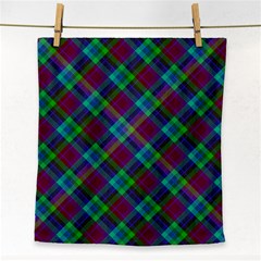 Purple, Green Tartan, Retro Buffalo Plaid Pattern, Classic Tiled Theme Face Towel by Casemiro