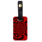 Spiral Abstraction Red, abstract curves pattern, mandala style Luggage Tag (one side) Front