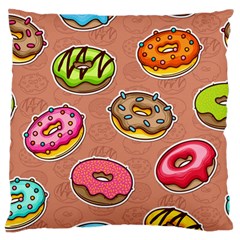 Doughnut Doodle Colorful Seamless Pattern Large Cushion Case (one Side) by Amaryn4rt