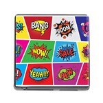 Pop Art Comic Vector Speech Cartoon Bubbles Popart Style With Humor Text Boom Bang Bubbling Expressi Memory Card Reader (Square 5 Slot) Front