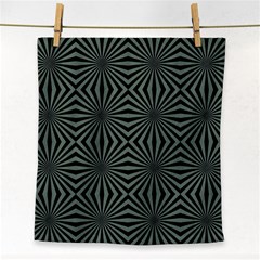 Geometric Pattern, Army Green And Black Lines, Regular Theme Face Towel by Casemiro