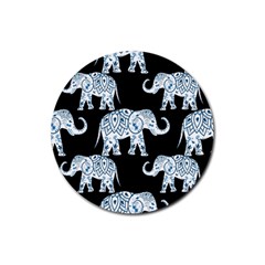 Elephant-pattern-background Rubber Coaster (round)  by Sobalvarro