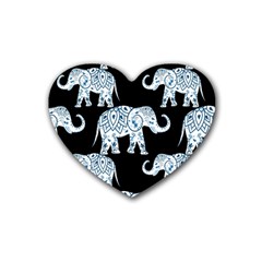 Elephant-pattern-background Rubber Coaster (heart)  by Sobalvarro