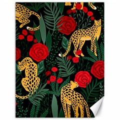 Seamless-pattern-with-leopards-and-roses-vector Canvas 18  X 24  by Sobalvarro