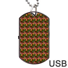 Floral Dog Tag Usb Flash (one Side) by Sparkle