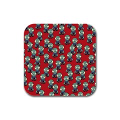 Zombie Virus Rubber Square Coaster (4 Pack)  by helendesigns