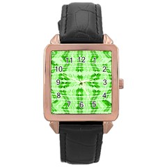 Digital Illusion Rose Gold Leather Watch  by Sparkle