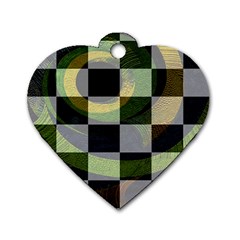 Circle Checks Dog Tag Heart (one Side) by Sparkle