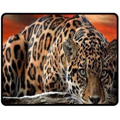 Nature With Tiger Double Sided Fleece Blanket (medium)  by Sparkle