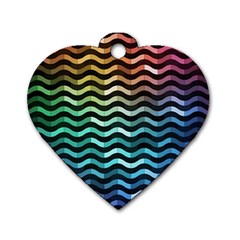 Digital Waves Dog Tag Heart (one Side) by Sparkle