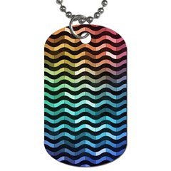 Digital Waves Dog Tag (one Side) by Sparkle