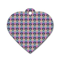 Pink And Blue Dog Tag Heart (one Side) by Sparkle