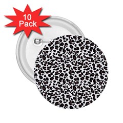 Leopard Spots, White, Brown Black, Animal Fur Print 2 25  Buttons (10 Pack)  by Casemiro