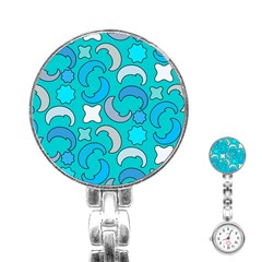 Cloudy Blue Moon Stainless Steel Nurses Watch by tmsartbazaar