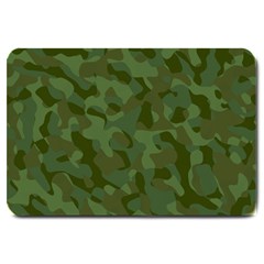 Green Army Camouflage Pattern Large Doormat  by SpinnyChairDesigns