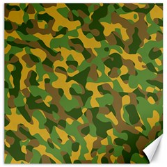 Yellow Green Brown Camouflage Canvas 20  X 20  by SpinnyChairDesigns