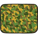 Yellow Green Brown Camouflage Fleece Blanket (Mini) 35 x27  Blanket