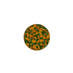 Green And Orange Camouflage Pattern 1  Mini Buttons by SpinnyChairDesigns