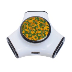 Green And Orange Camouflage Pattern 3-port Usb Hub by SpinnyChairDesigns