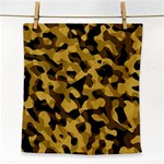 Black Yellow Brown Camouflage Pattern Face Towel Front