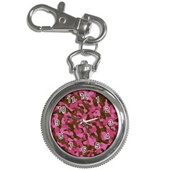 Pink And Brown Camouflage Key Chain Watches by SpinnyChairDesigns