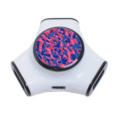 Blue And Pink Camouflage Pattern 3-port Usb Hub by SpinnyChairDesigns