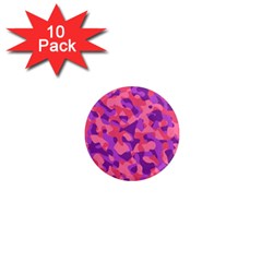 Pink And Purple Camouflage 1  Mini Magnet (10 Pack)  by SpinnyChairDesigns