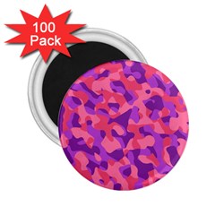 Pink And Purple Camouflage 2 25  Magnets (100 Pack)  by SpinnyChairDesigns