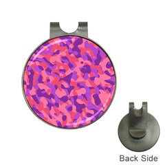 Pink And Purple Camouflage Hat Clips With Golf Markers by SpinnyChairDesigns