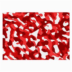 Red And White Camouflage Pattern Large Glasses Cloth (2 Sides) by SpinnyChairDesigns