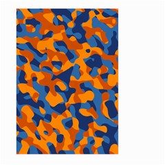 Blue And Orange Camouflage Pattern Large Garden Flag (two Sides) by SpinnyChairDesigns