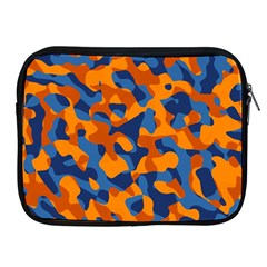 Blue And Orange Camouflage Pattern Apple Ipad 2/3/4 Zipper Cases by SpinnyChairDesigns